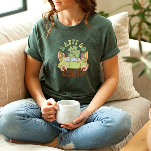 Lucky Shirt, St Patrick Lucky Shirt, St Patrick' Day, Retro St Patrick Shirt, Lu - Picture 1 of 1